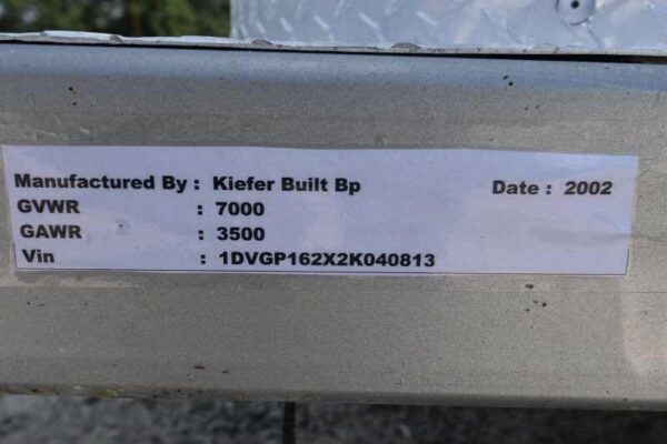 2002 Kiefer Built 2 Horse Bumper Pull