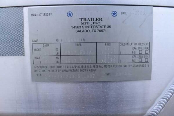 2003 Bloomer 8414LQ 4 Horse Trailer with 14′ Short Wall